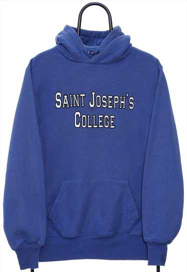 Vintage Saint Josephs Spellout Blue Hoodie Womens