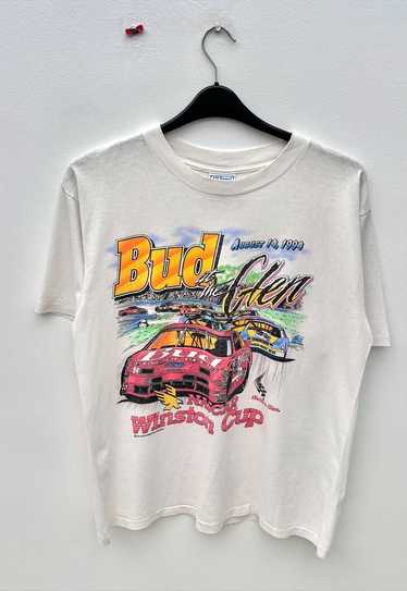 Vintage Bud nascar white Winston cup T-shirt medi… - image 1
