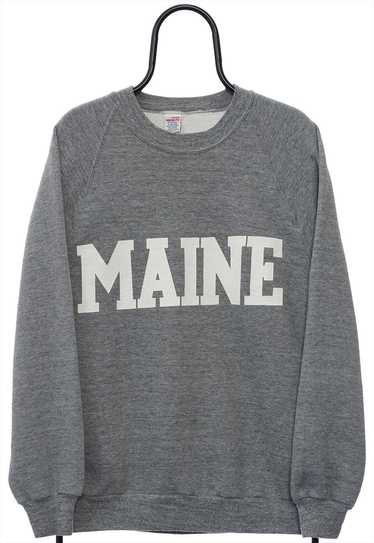 Vintage 80s Russel Athletic Maine Grey Sweatshirt 