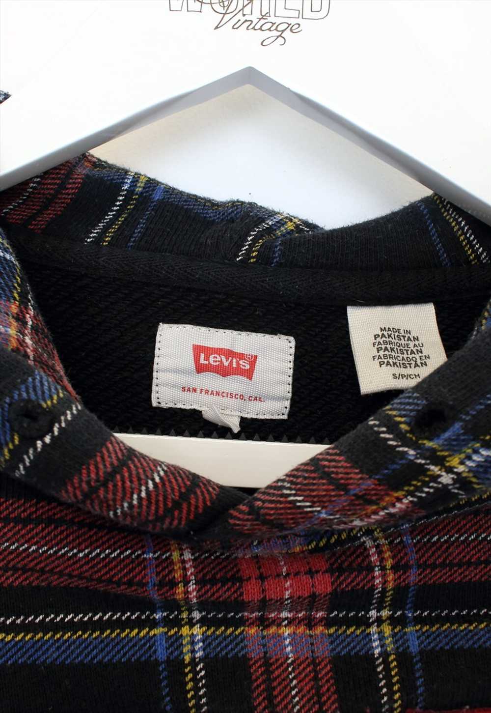 Vintage Levi's checked hoodie in black and red. B… - image 3