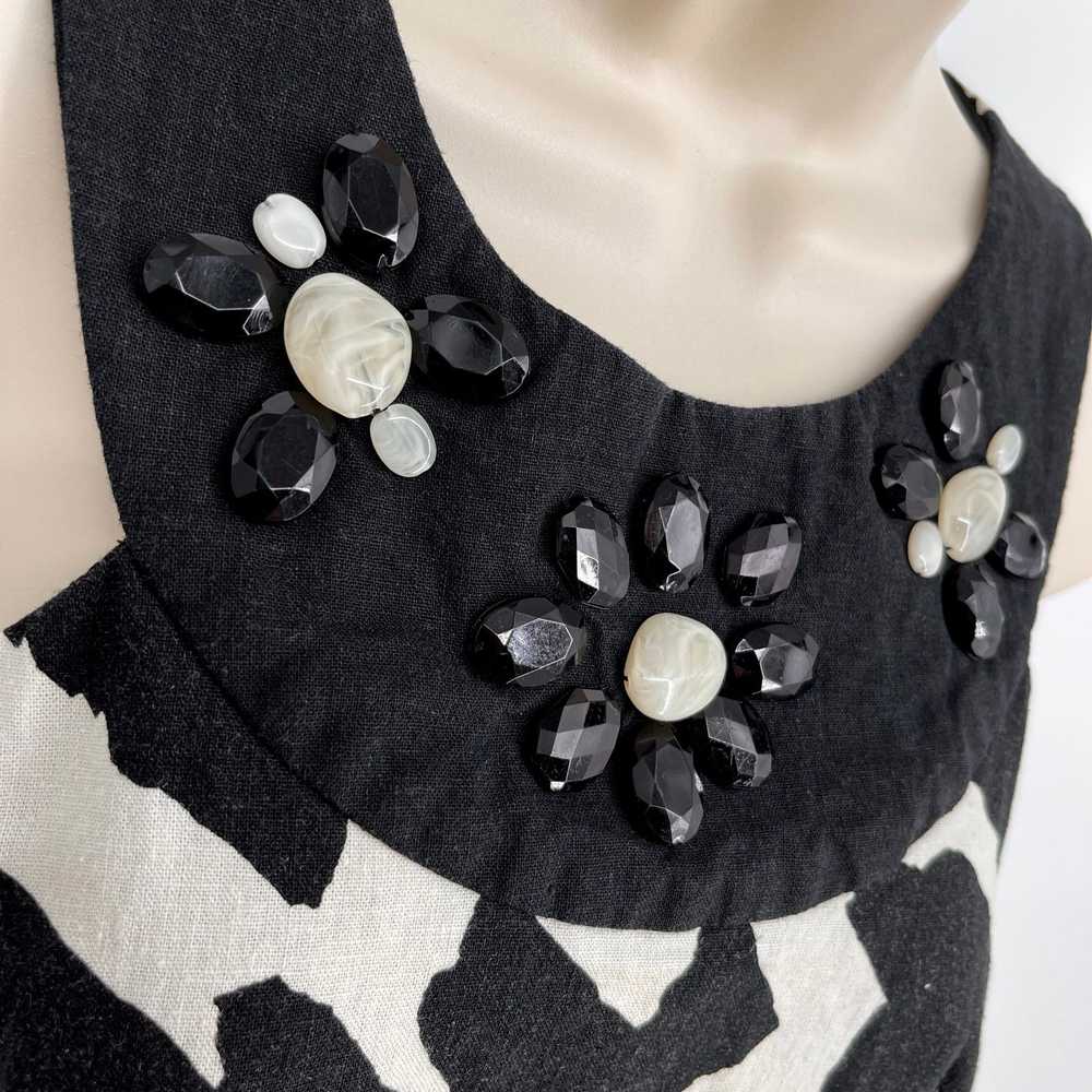 Other Ceces New York Dress Linen Blend Black Whit… - image 3