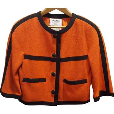 Beautiful Vintage Designer Orange Chanel Wool Bla… - image 1