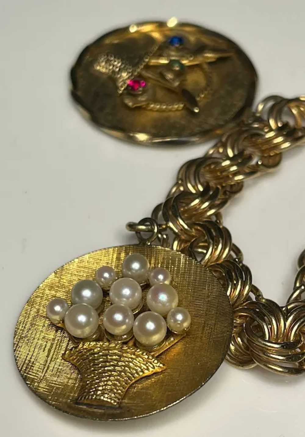 Fantastic Vintage 12k Gold-Filled Charm Bracelet - image 2