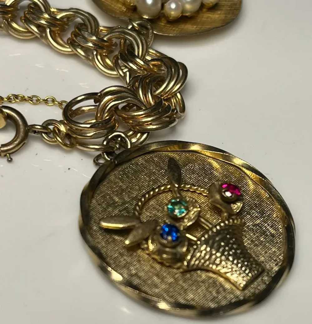 Fantastic Vintage 12k Gold-Filled Charm Bracelet - image 4