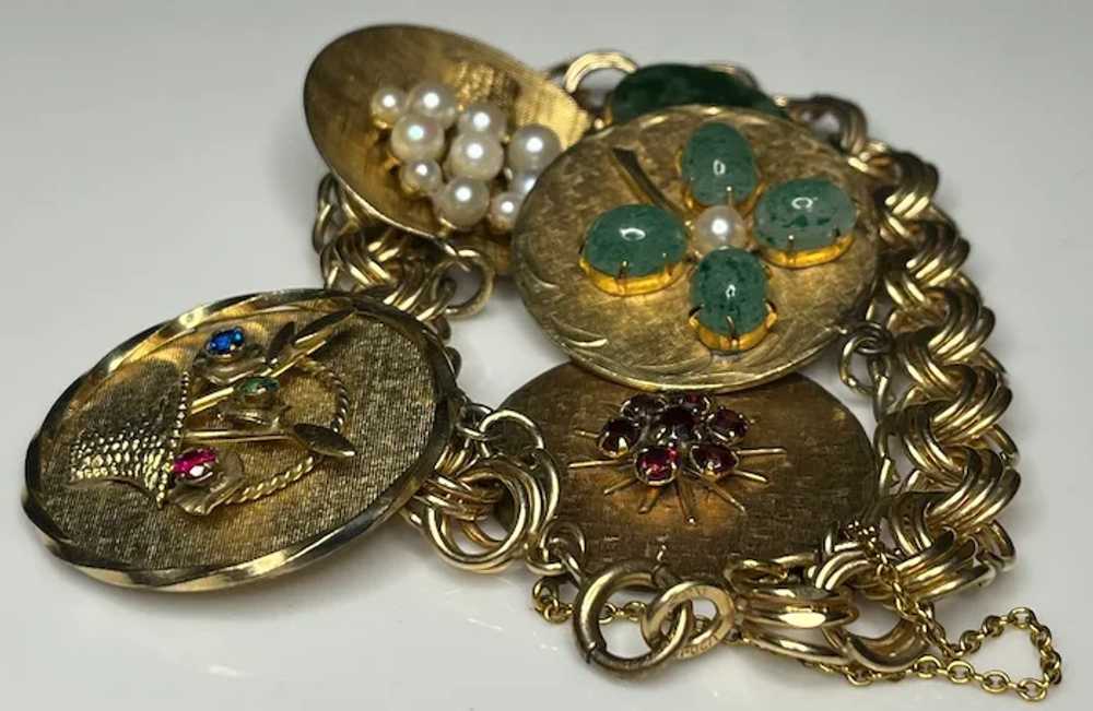 Fantastic Vintage 12k Gold-Filled Charm Bracelet - image 7