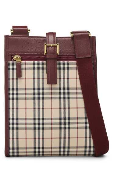 Burgundy House Check Jacquard Canvas Crossbody