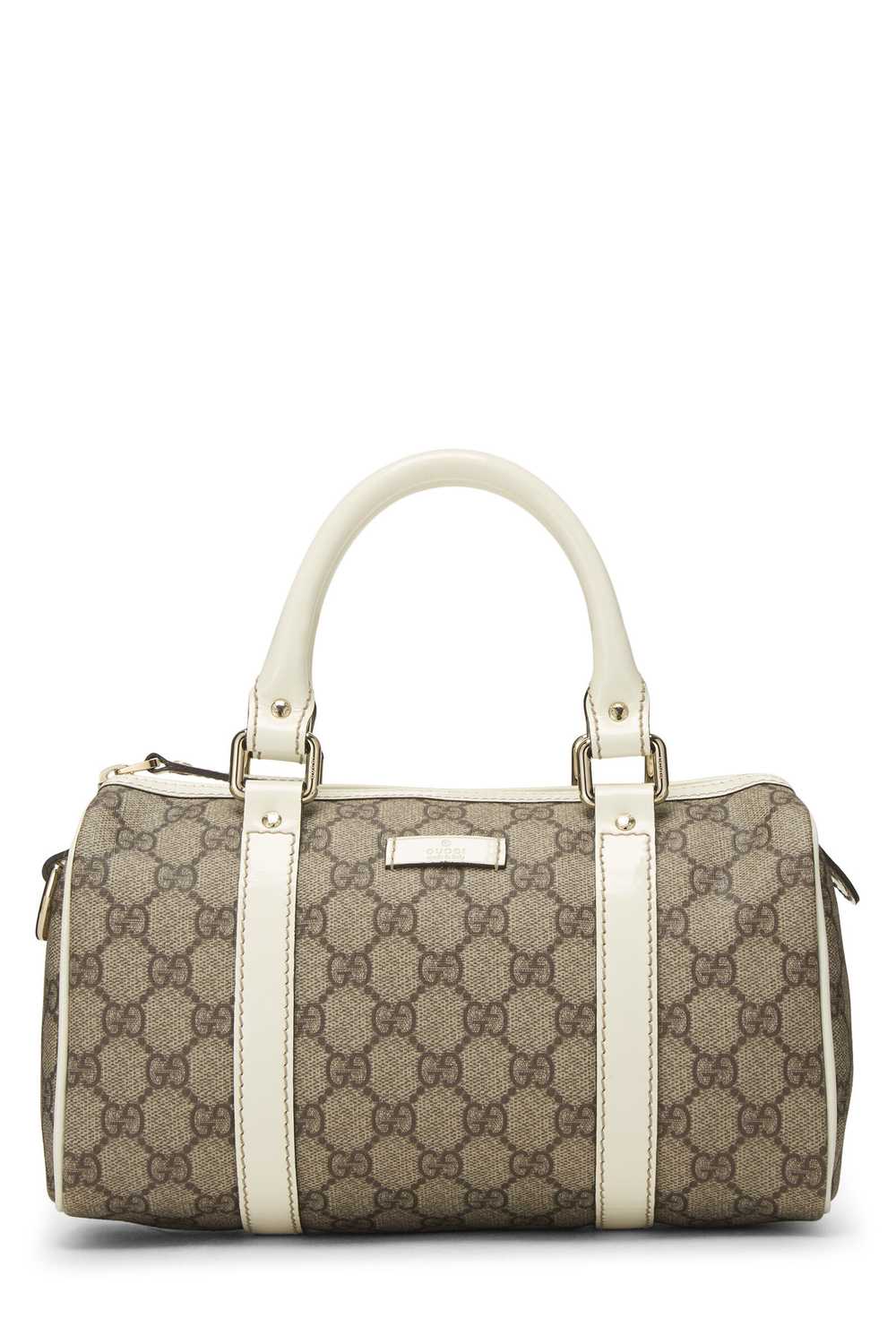 White GG Supreme Coated Canvas Joy Boston Handbag - image 1