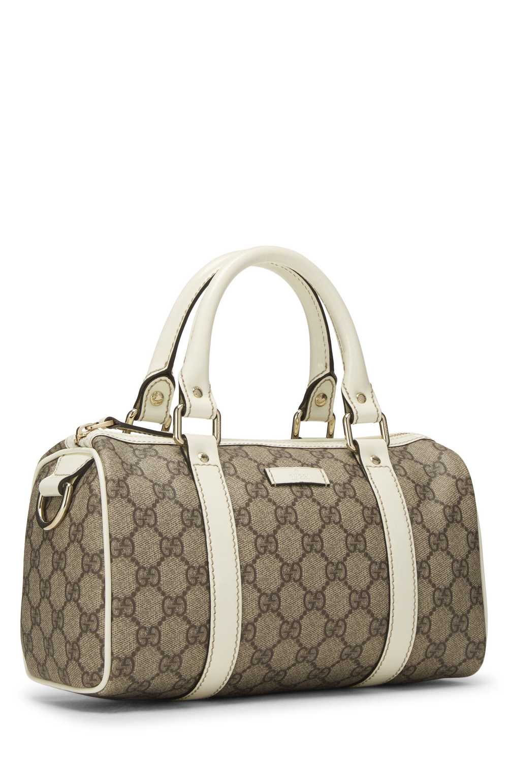 White GG Supreme Coated Canvas Joy Boston Handbag - image 2