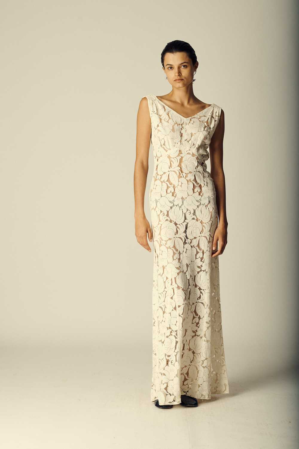 Antique Floral Lace Dress - image 1