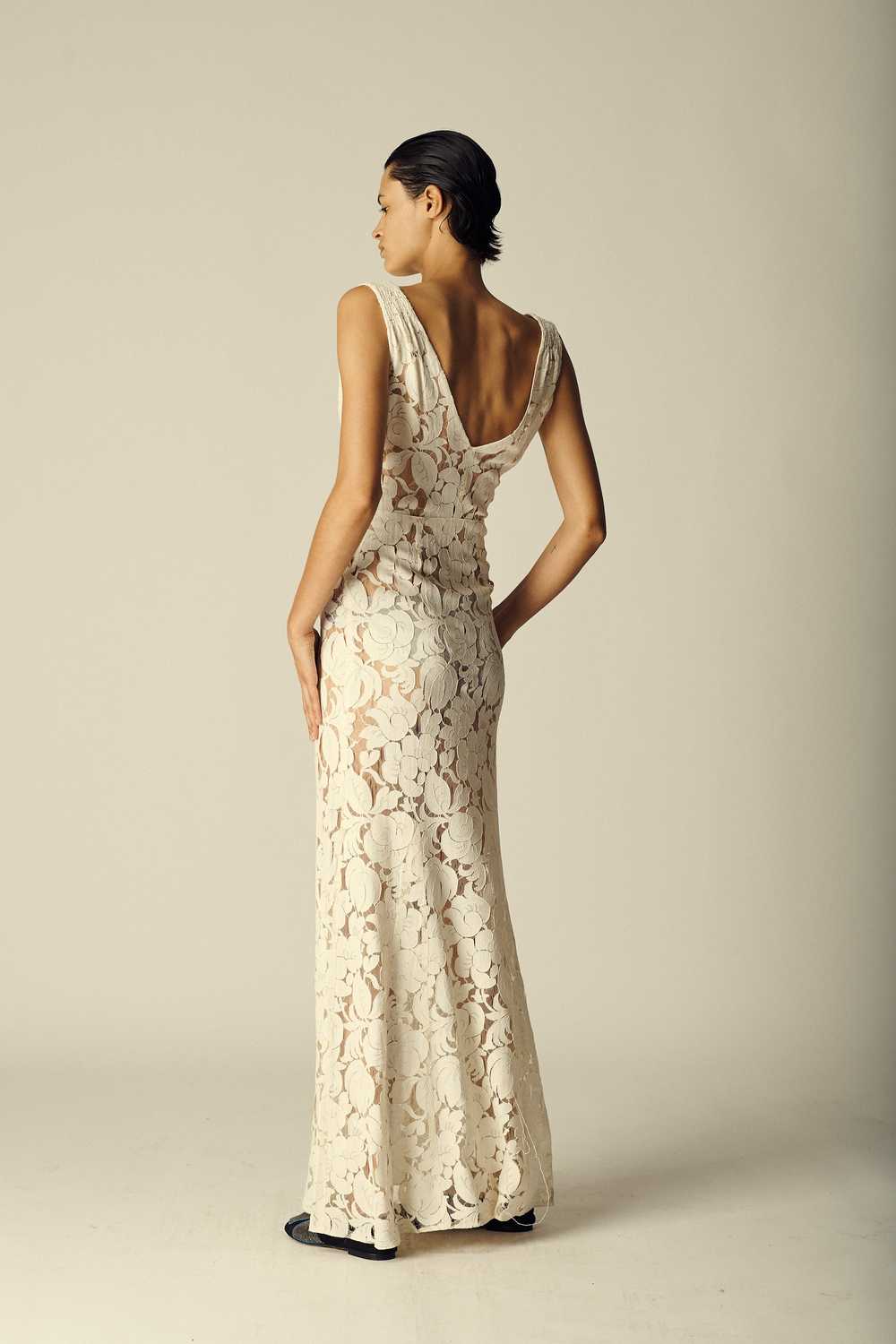 Antique Floral Lace Dress - image 3