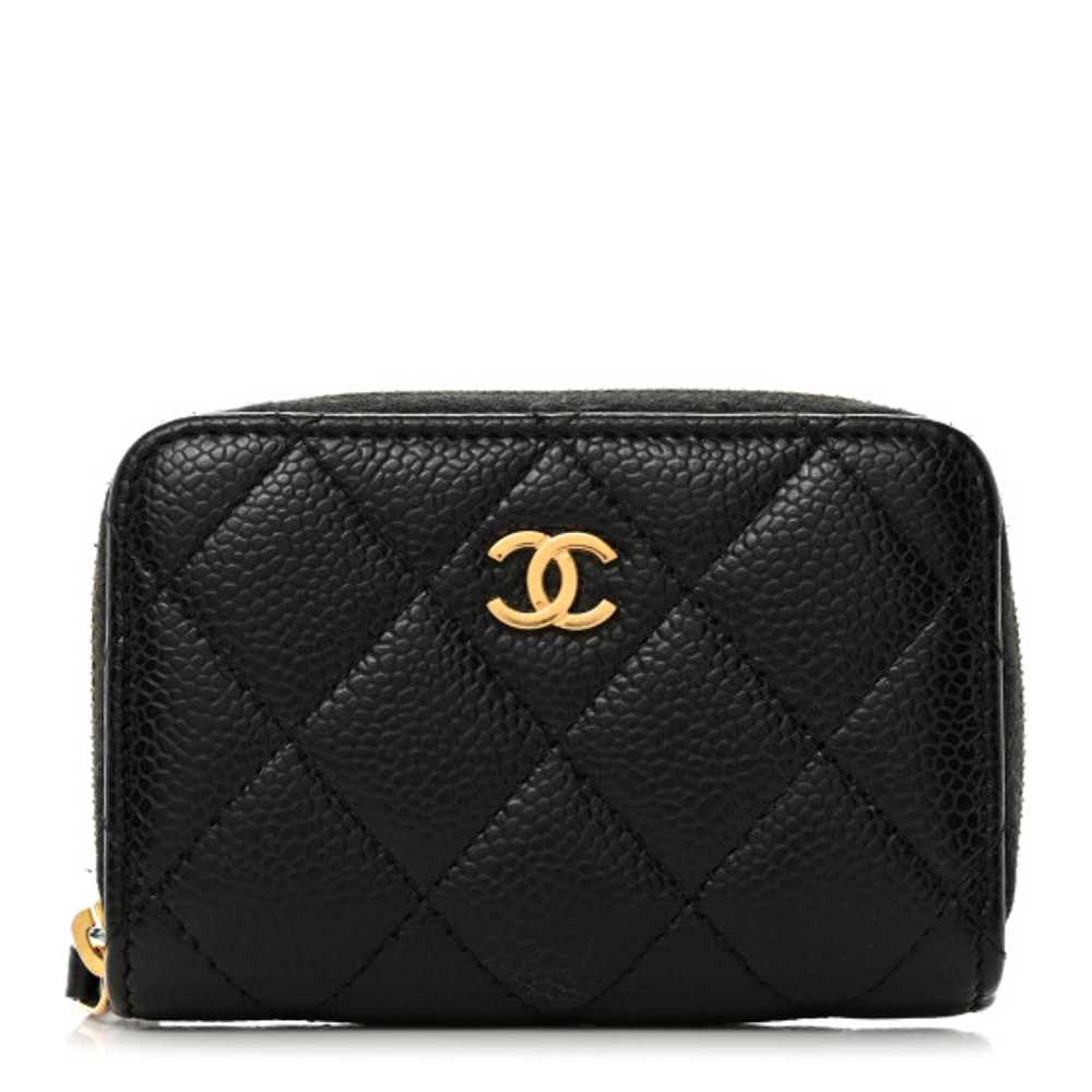 CHANEL Caviar Quilted Classic Zipped Coin Purse B… - image 1