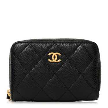 CHANEL Caviar Quilted Classic Zipped Coin Purse Bl