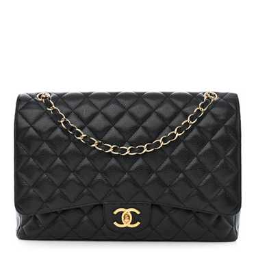 CHANEL Caviar Quilted Maxi Double Flap Black