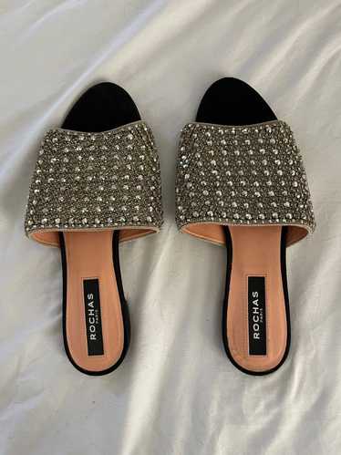 Rochas Paris Crystal embellished slides (39.5) |…