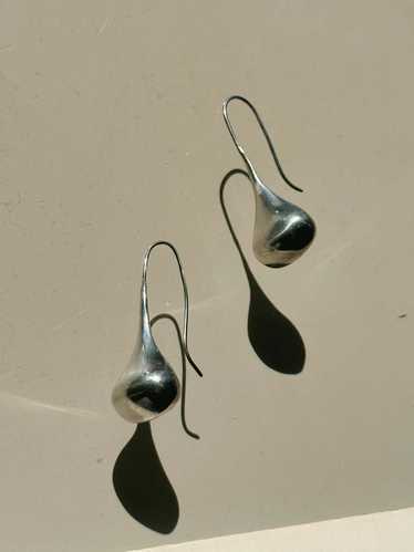 Vintage Modernist Mexican Sterling Silver Drop Ear