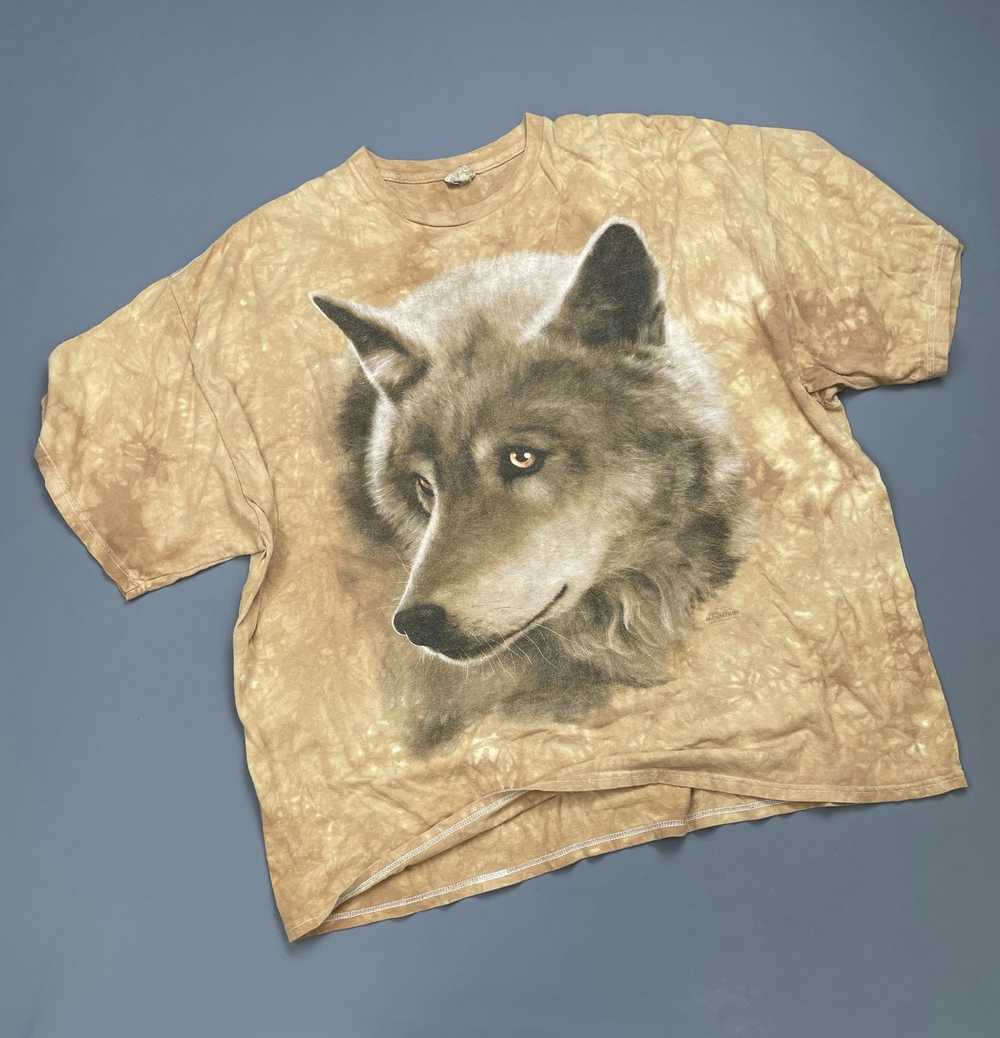 WOLF PROFILE GRAPHIC ON MINERAL WASH T-SHIRT - image 1