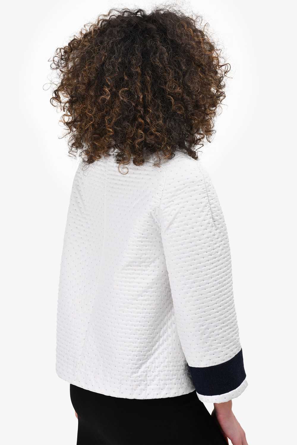 Pre-Loved Chanel™ White Perforated Fabric Jacket … - image 4