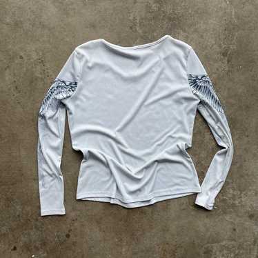 Vintage y2k affliction-like longsleeve white shir… - image 1