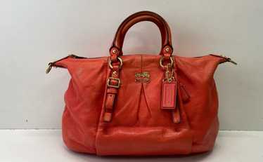 COACH 21222 Orange Leather Shoulder Satchel Bag - image 1