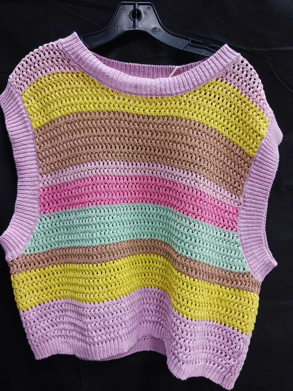 By Together Multicolor Striped Knitted Sweater Ve… - image 1