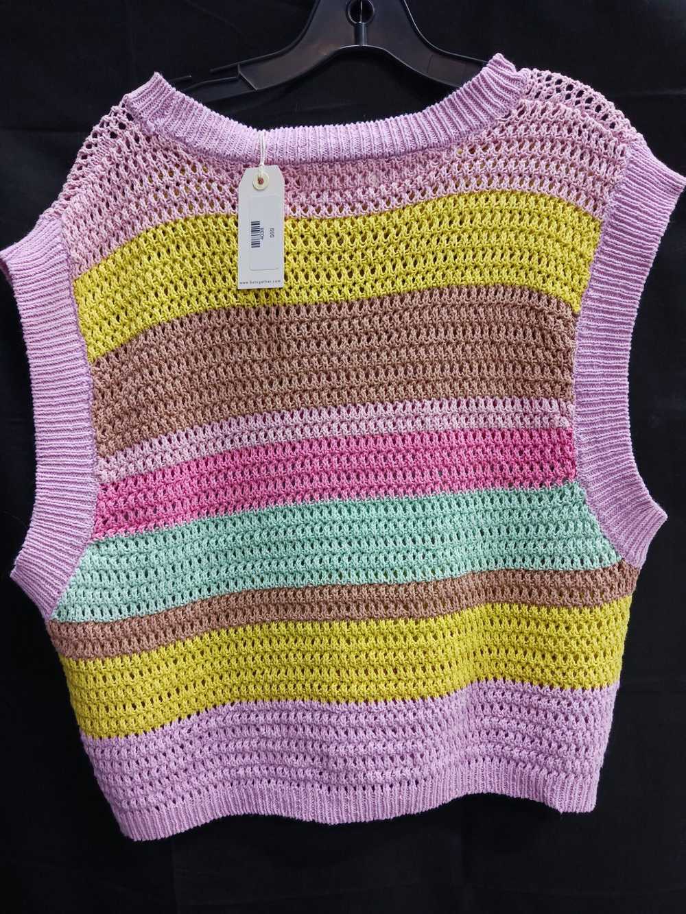 By Together Multicolor Striped Knitted Sweater Ve… - image 2