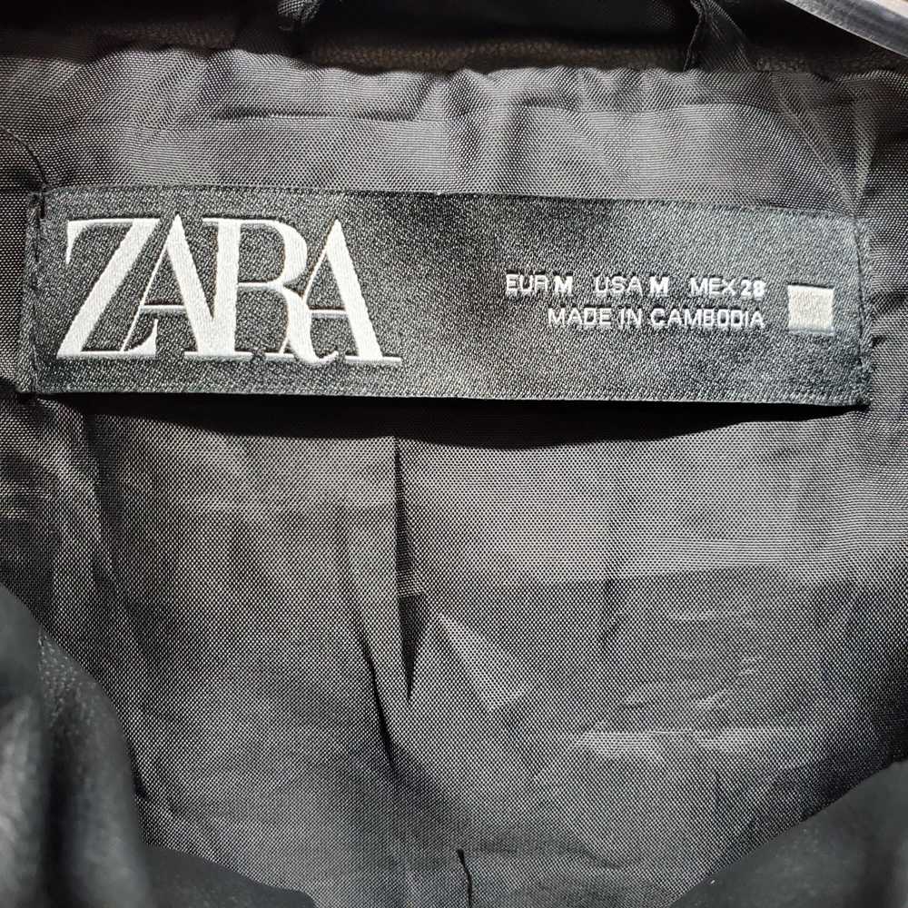 Zara Black faux Leather Puffer Vest - M - image 2