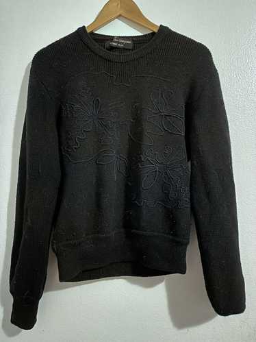 Comme des Garcons Cdg black floral knit sweater