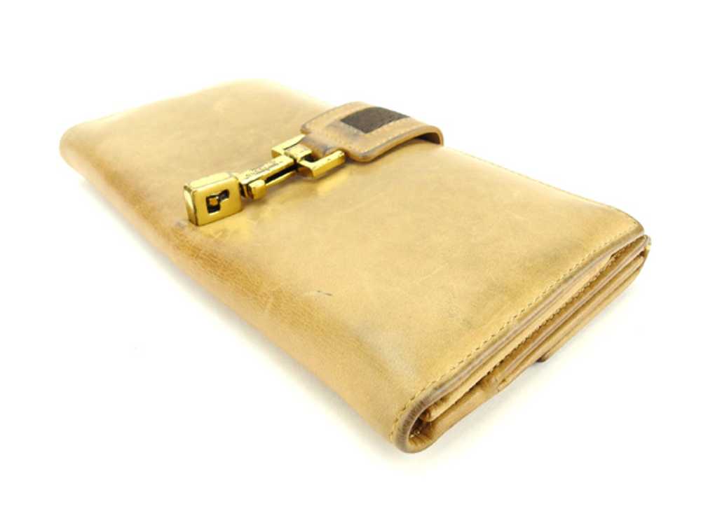 Gucci W Hook Wallet Long Beige Brown Gold Unisex … - image 3