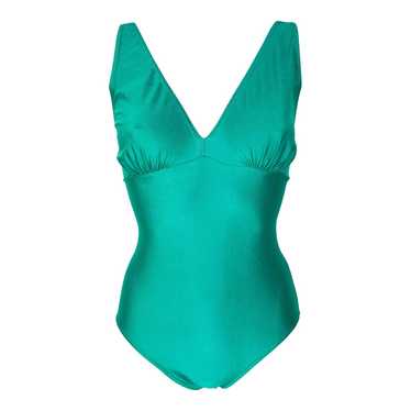 One-piece swimsuit, satin green - image 1