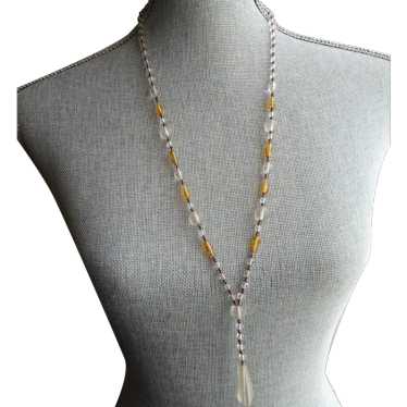 LOVELY 1920s Art Deco Necklace, Long Czech Glass … - image 1