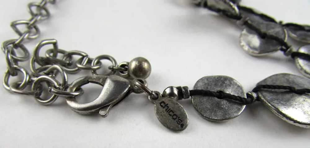 Silver Tone Flattened Discs in Unusual Knotted Pa… - image 7