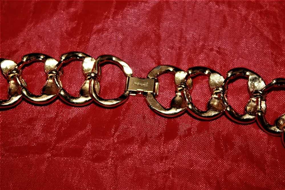 Vintage Signed Krementz Gold Tone Big Link Chain … - image 4