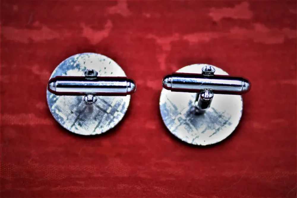 Silver Tone and Black "Audi" Cufflinks - image 2