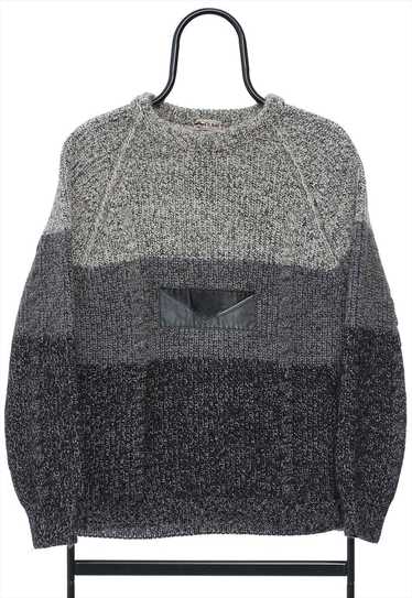 Vintage Fiume Grey Knitted Jumper Womens