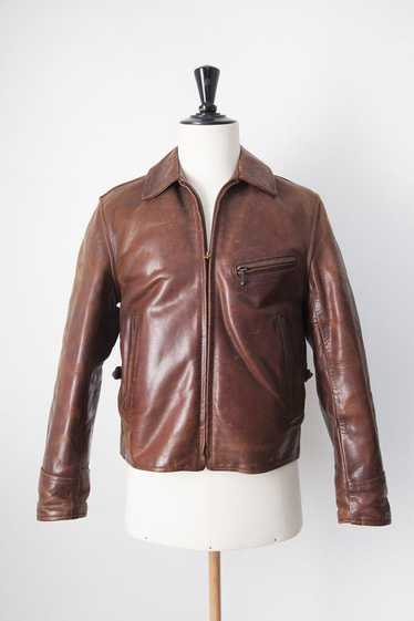 Aero Leather Aero horsehide Half belt jacket