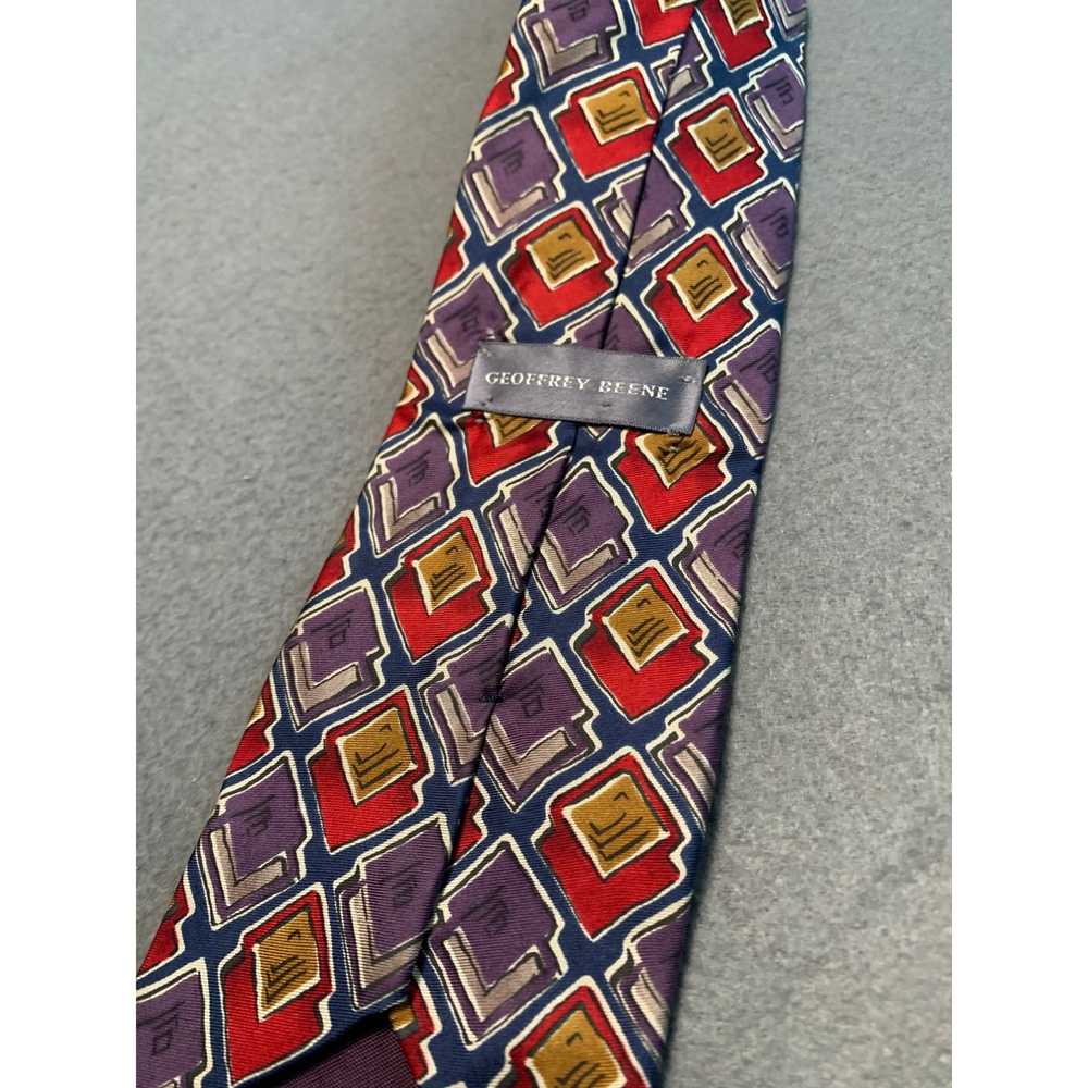 Unkwn Geoffrey Beene Mens Silk Tie Colorful Geome… - image 3