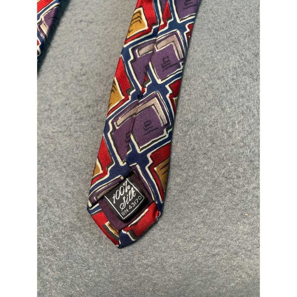 Unkwn Geoffrey Beene Mens Silk Tie Colorful Geome… - image 4