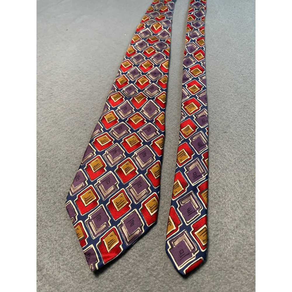 Unkwn Geoffrey Beene Mens Silk Tie Colorful Geome… - image 5