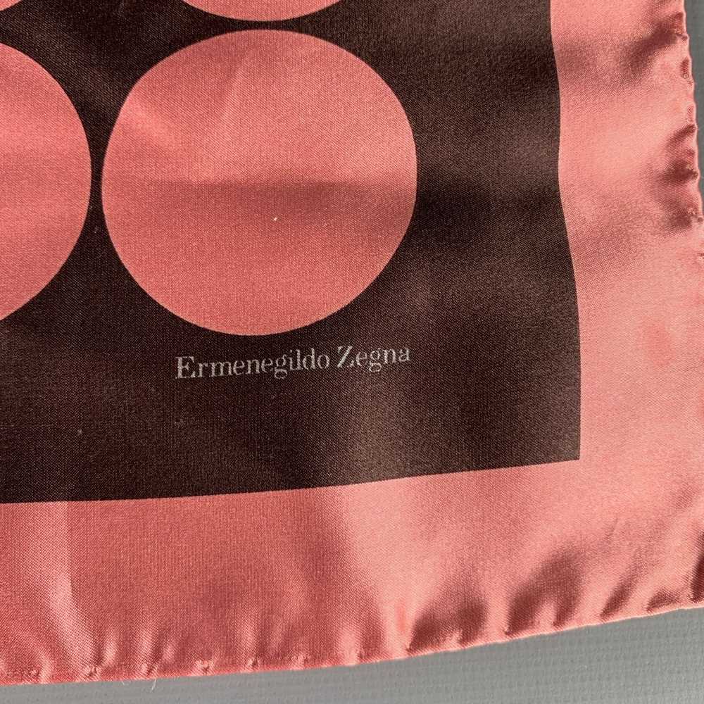 Ermenegildo Zegna Pink Brown Dots Silk Pocket Squ… - image 2