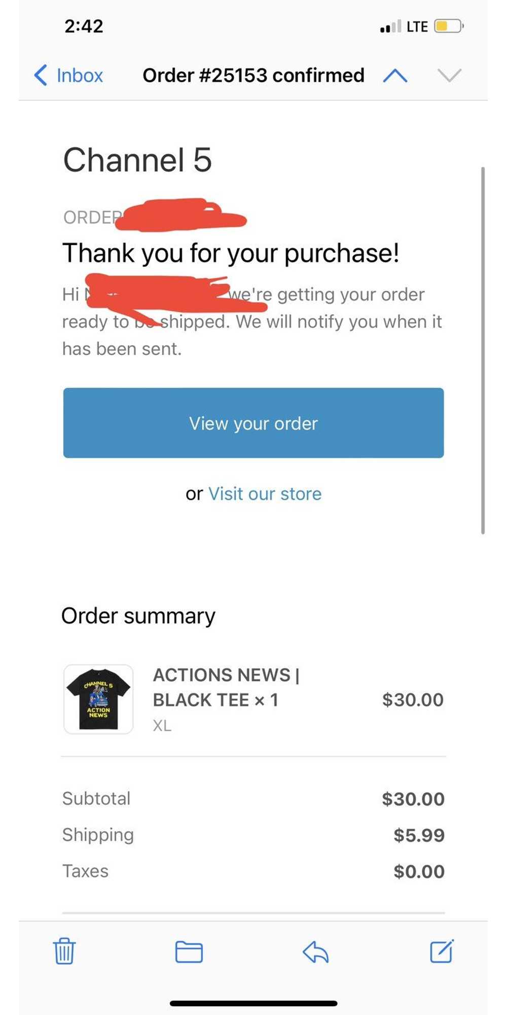 Streetwear CHANNEL 5 ACTION NEWS TEE / XL - image 4