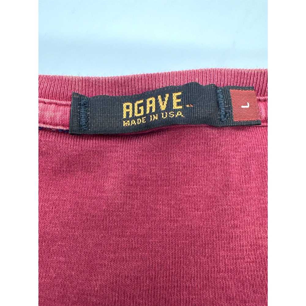 Vintage Agave T-Shirt Men Large V-Neck Red Solid … - image 3