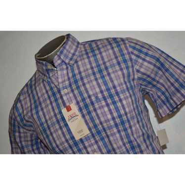 Izod 25218 IZOD Dress Shirt Purple Blue Plaid Cott