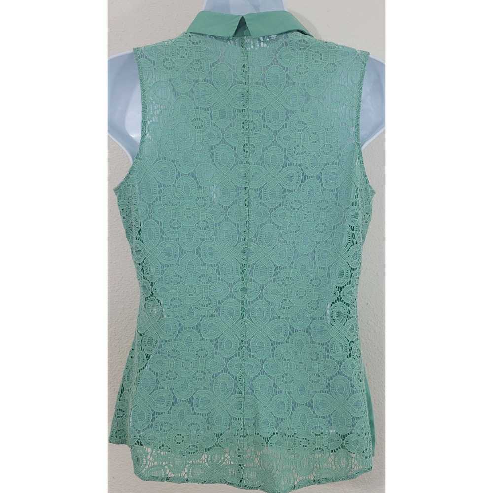 Other Tahari Seagreen Dolia Sleeveless Shirt XS L… - image 3