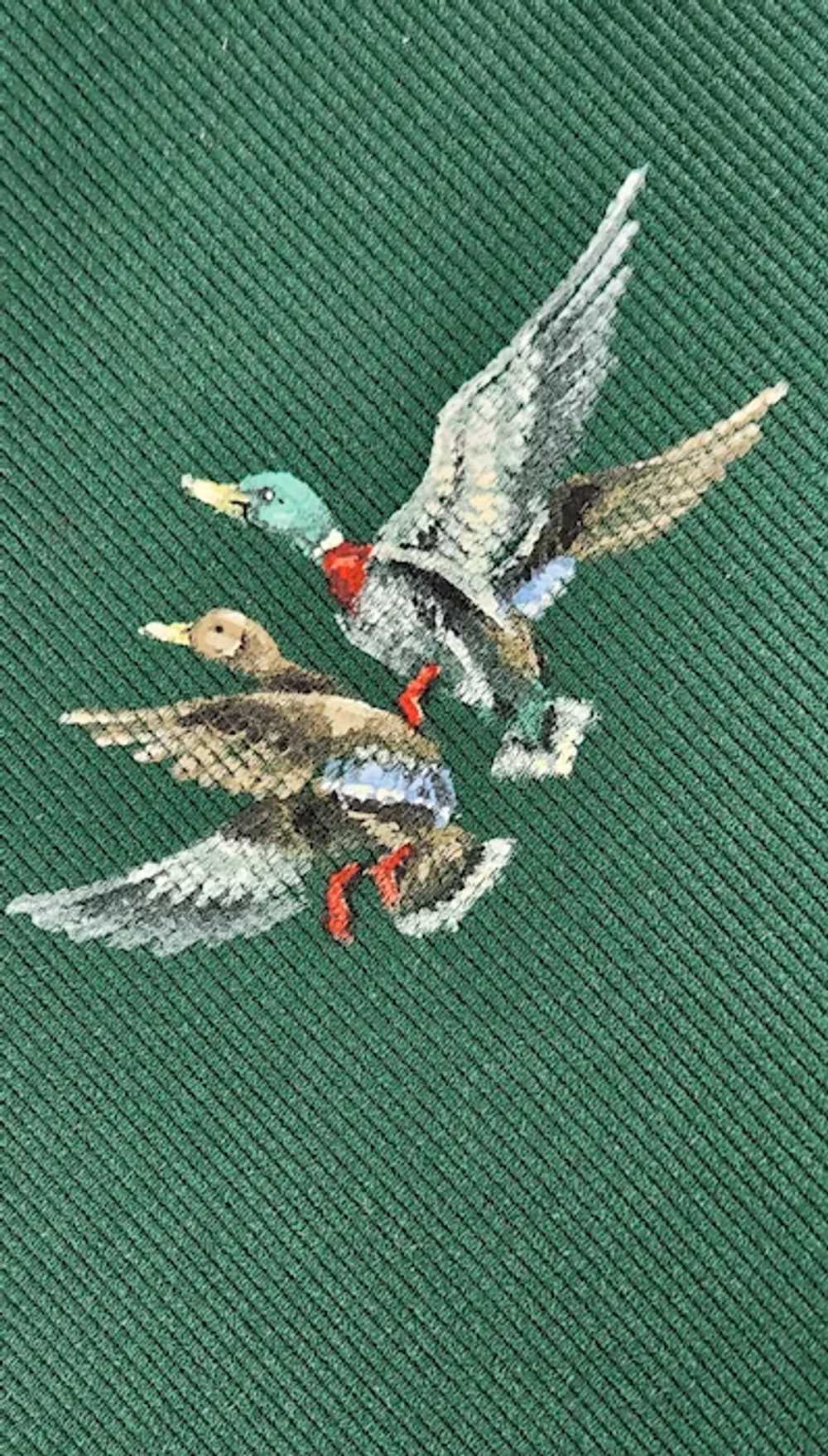 Vintage Chipp Hand Painted Duck Necktie Green Pol… - image 3