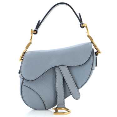 Christian Dior Saddle Handbag Leather Micro