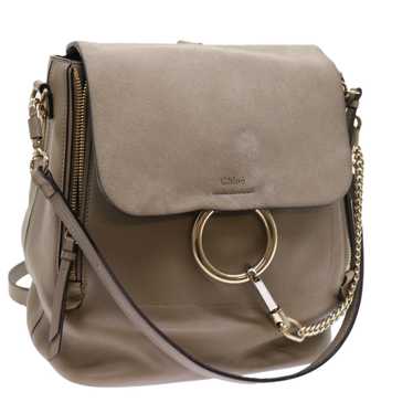 Chloe Fay Shoulder Bag Leather 2way Gray Auth Tb8… - image 1