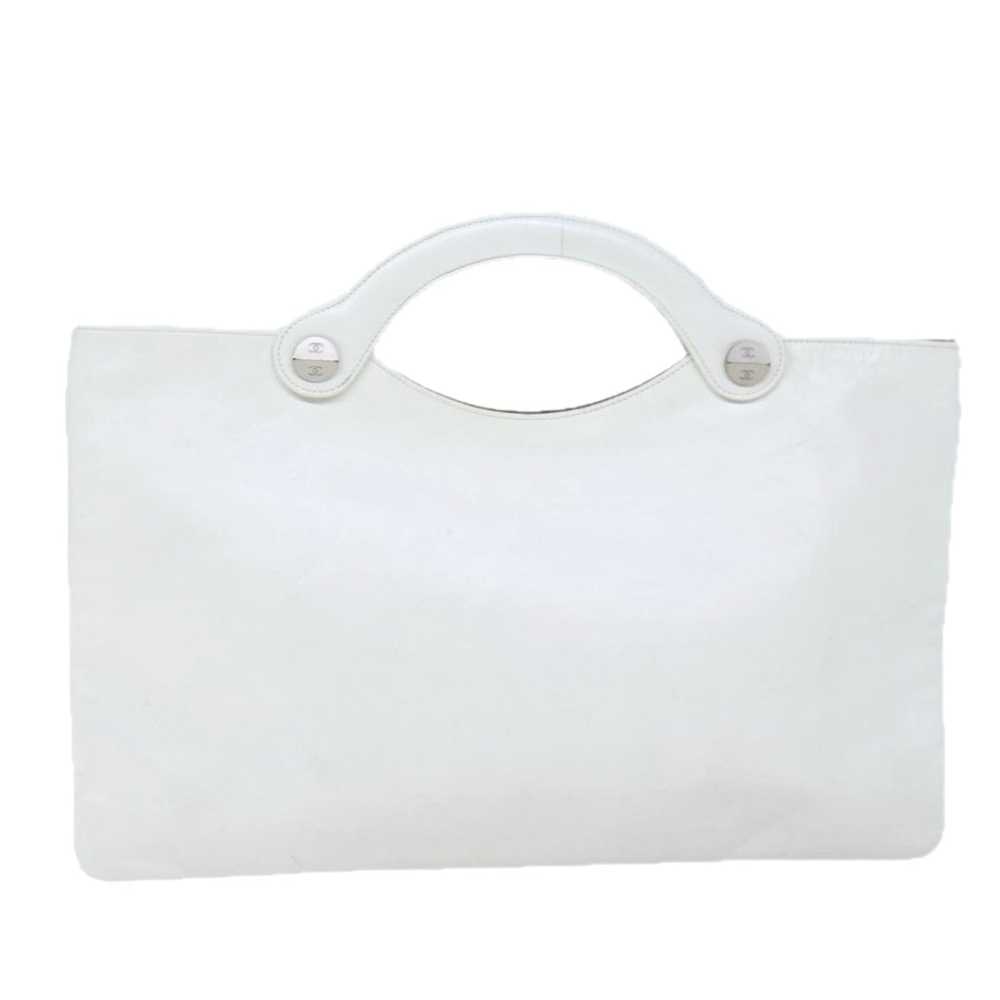 Chanel White Leather Tote - image 1