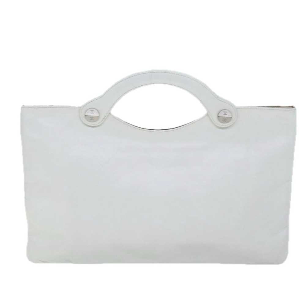 Chanel White Leather Tote - image 2