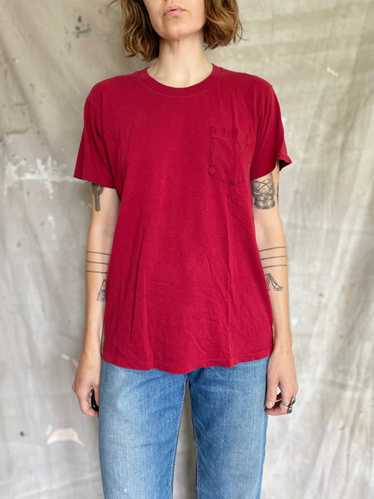 80s Blank Burgundy Pocket Tee