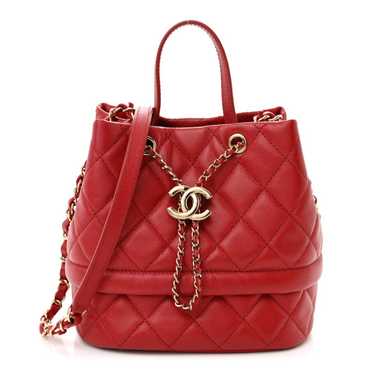 CHANEL Caviar Quilted Rolled Up Bucket Drawstring 